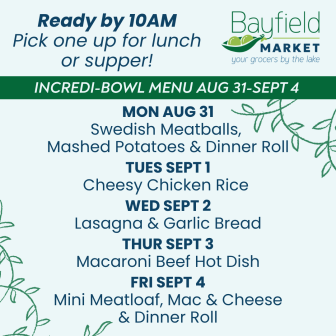 Bayfield Market Weekly Menu