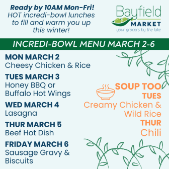 Bayfield Market Weekly Menu